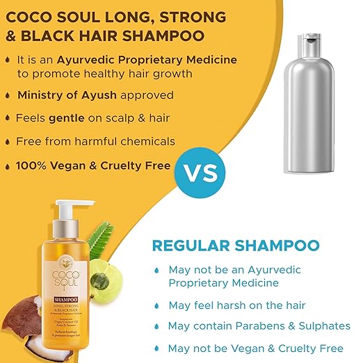 COCO SOUL SHAMPOO LONG, STRONG & BLACK HAIR POWDER WITH VIRGIN COCONUT OIL AMLA & SESAME 200ml