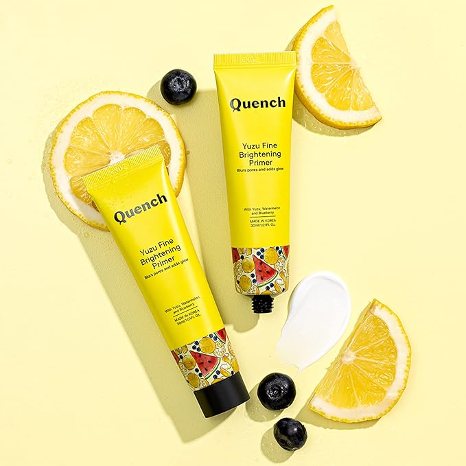 Quench Botanics Yuzu Fine Brightening Primer | Korean Skin care, Hydrate, Smoothen and Brighten, 30ml