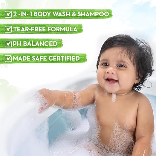 Mamaearth Milky Soft Head to Toe Wash With Oats, Milk, and Calendula for Babies- 400 ml 2-in-1 Tear-Free Body Wash & Shampoo | Moisturizes and Soothes Skin