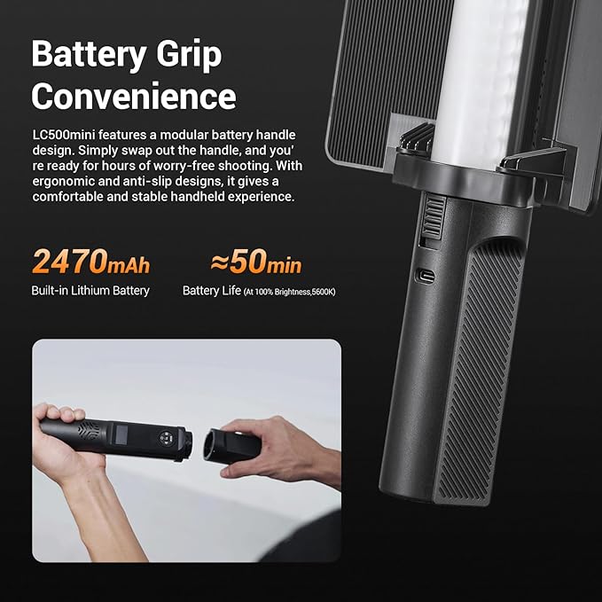 Godox LC500R RGB LED Video Light Stick Lighting,2500K-8500K Adjustable, CRI 95 TLCI 96 Accurate Color, 360° Full-Color LED Light,15 FX Lighting Effects,0-100% Dimmable Support APP Control