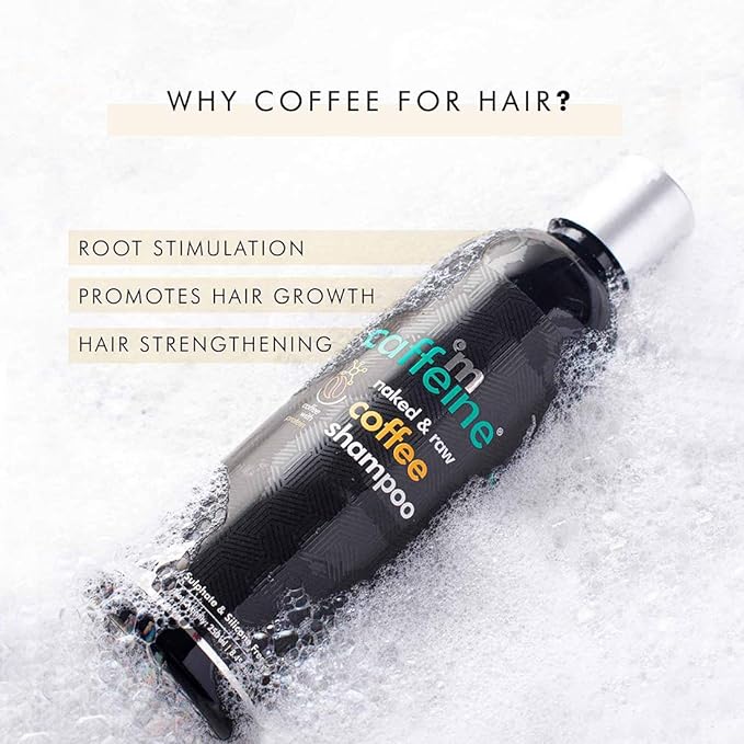 mCaffeine Hair Fall Control Coffee Shampoo (250ml) | With Protein and Argan Oil | Deap Cleanses and Nourishes Hair Shafts | Sulphate and Silicone Free | Beige