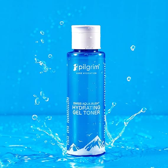 PILGRIM Swiss Aqua Rush™ Hydrating Gel Toner 100ml | Crafted with powerful hydrators- Pentavitin, Aquaxyl, Swiss Aqua Rush™ | Toner for glowing skin | For long lasting hydration plump & healthy skin |