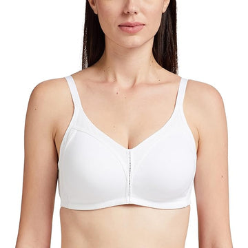 Enamor AB75 M Frame No Bounce Full Support Cotton Bra for Women - Non-Padded Non-Wired & Full Coverage with Cooling Technology | Available in Solid Colours