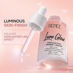 RENEE Lumi Glow Highlighting Primer + Serum | Hydrates, Promotes Even Skin Texture | Gives Luminous, 3D Glow | With Hyaluronic Acid, Peptides & Vitamin E | Base For Face Makeup | 30ml