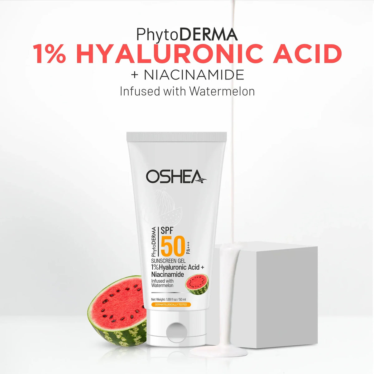 OSHEA HERBAL Hyaluronic Acid Sunscreen Gel SPF 50 for Dry and Dehydrated Skin 50ml