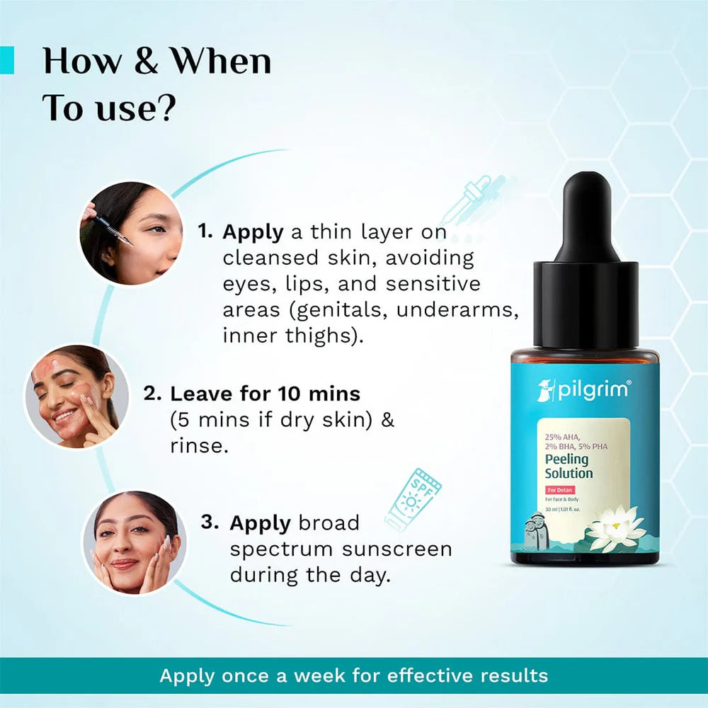 pilgrim 25% AHA, 2% BHA, 5% PHA Peeling Solution 30ml