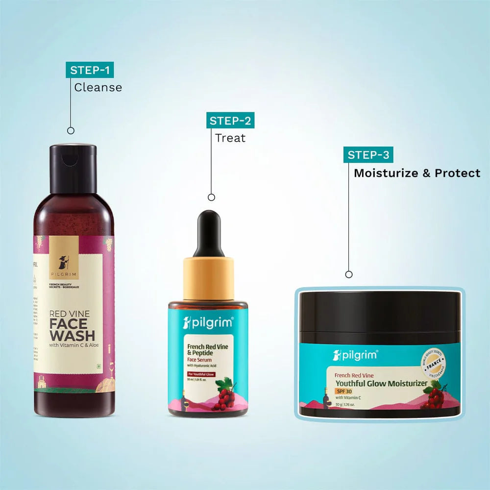 pilgrim Red Vine Youthful Glow Moisturizer with Vitamin C 50g