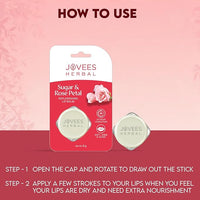 Jovees Herbal Sugar & Rose Petal Replenishing Lip Balm For Soft, Shiny and Glossy Lips | Lip Balm For Dark, Pigmented, Dry, Flaky Lips | 24 Hour Hydration | Rejuvenates Dry and Chapped Lips- 8g