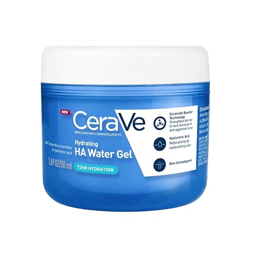 CeraVe HA Water Gel with Hyaluronic Acid, Ceramides & Niacinamide for Plumpy hydration Oil-free gel moisturizer 3 sec fast absorption Dermat recommended for Women & Men 50 mL l