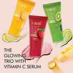 LAKMÉ Blush & Glow Exfoliating Face Wash with Vitamin C Serum, Hydrating and Gentle Facewash with Strawberry Fruit Extracts 100g
