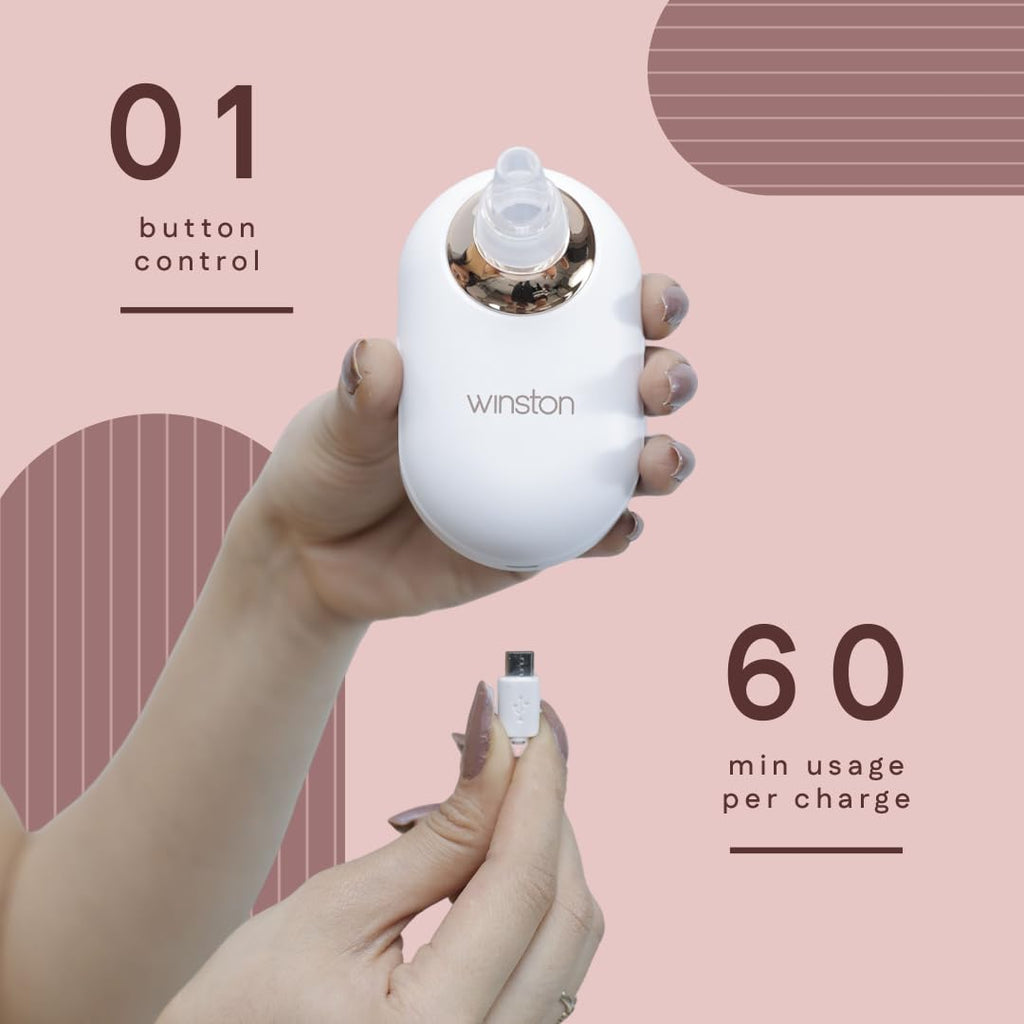 Winston Rechargeable Electric Blackhead Remover Machine for Men and Women - 60 Min Runtime | Acne, Pore Cleaner, Whitehead Remover with 5 Suction Heads for...