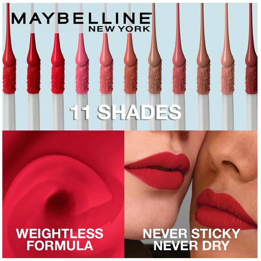 Maybelline New York Sensational Liquid Matte Lipstick  03 Flush It Red 7ml