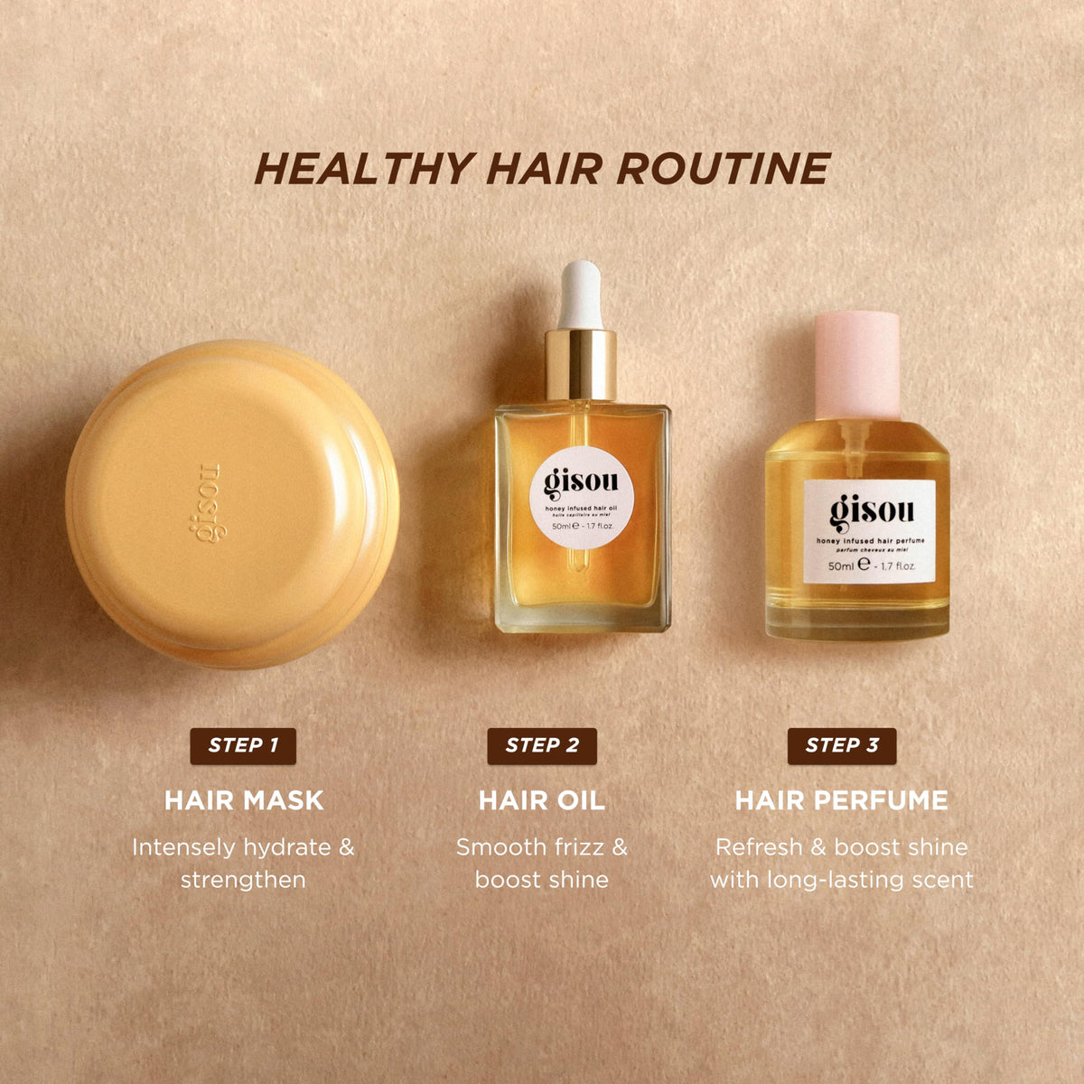 Gisou Honey Infused Hair Perfume Floral Edition - Wild Rose 50ml