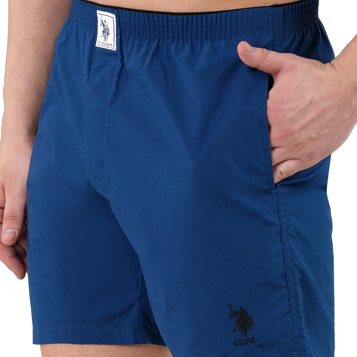 U.S. Polo Assn. Mens Pure Cotton Brushed Elastic I108 Boxers - Pack Of 1