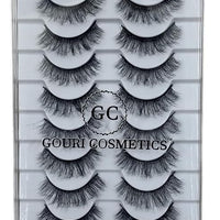 GOURI COSMETICS™ 3D FALSE EYELASHES - False Eyelashes for Women - (10 Pair Pack)