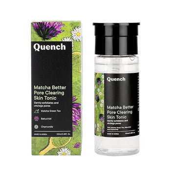 QUENCH Matcha Better Pore Clearing Toner| Gently Exfoliates, Unclogs Pores and Controls Oil| with 10% Willow Bark to Control Acne| Made in Korea, 100ml