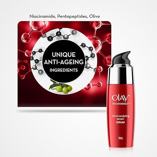 Olay Regenerist Micosculpting Serum | Hydrated, Plump, Bouncy Skin | With Hyaluronic Acid, Niacinamide and Peptides | Normal, Oily, Dry, Combination Skin | 50ml