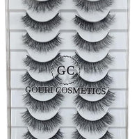 GOURI COSMETICS™ 3D FALSE EYELASHES - False Eyelashes for Women - (10 Pair Pack)