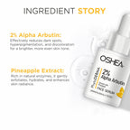 Oshea Herbals Phytoderma Face Serum With 2% Alpha Arbutin & Pineapple Extract Reduces Dark Spots (30ml)