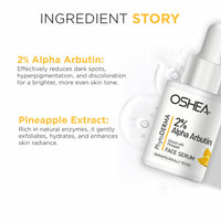 Oshea Herbals Phytoderma Face Serum With 2% Alpha Arbutin & Pineapple Extract Reduces Dark Spots (30ml)