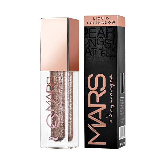 MARS Metallic Liquid Glitter Eyeshadow | Waterproof & Highly Pigmented | Smooth Glide Formula (5.5ml) (03-Celestial Coment)