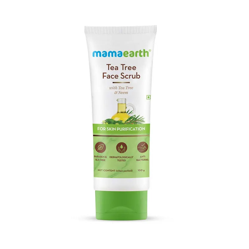 Mamaearth Tea Tree Face Scrub With Tea Tree And Neem For Skin Purification 100g