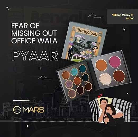 MARS The City Paradise Makeup Kit | Highly Pigmented and Blendable | 9 Eyeshadow Palette with 1 Highlighter, Blusher, Bronzer & Compact Powder each (16.0 gm) (06-Bengaluru)