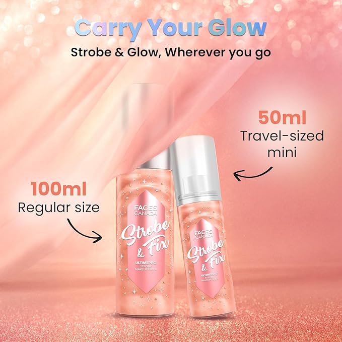 FACES CANADA Ultime Pro Strobe Makeup Fixer Mini - Rose Gold, 50ml