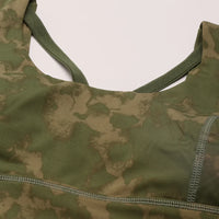 Enamor Longline Sports Bra – Printed | Scoop Neck Medium Impact Dry Fit Sports Bra | Held-in Fit E217