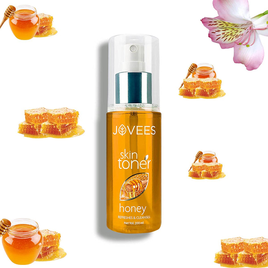 JOVEES Herbal Honey Toner for Hydrate and Glowing skin | Pore Tightening & Brightening Toner | Face Mist For Normal to Dry Skin | Paraben, Alcohol And Chemical Free 200ml
