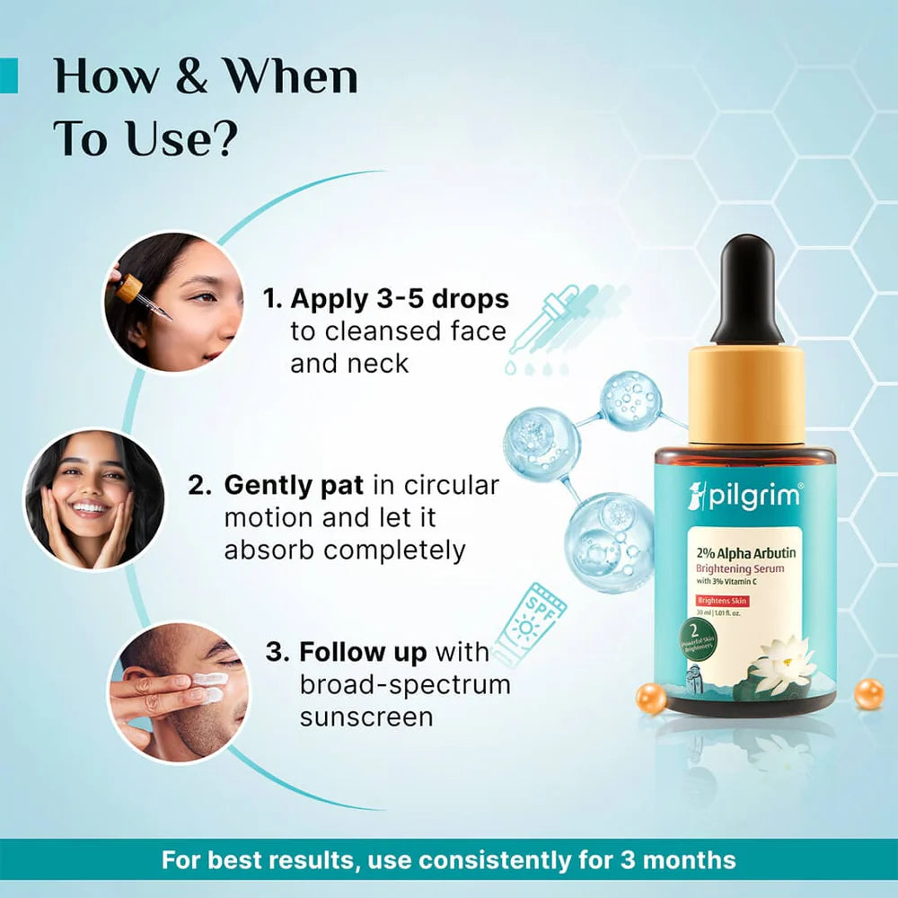 pilgrim 2% Alpha Arbutin Brightening Serum With 3% Vitamin C 30ml