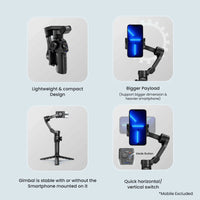 Digitek (DSG-009F) 3 Axis Foldabe Smartphone Gimbal with Built in Extandable Telescopic Rod