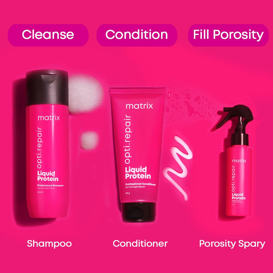 Matrix Opti.Repair Professional Liquid Protein Shampoo | Repairs Damage from 1st Use | for Less Split Ends, Breakage, Knotting | Paraben-free, 200ml