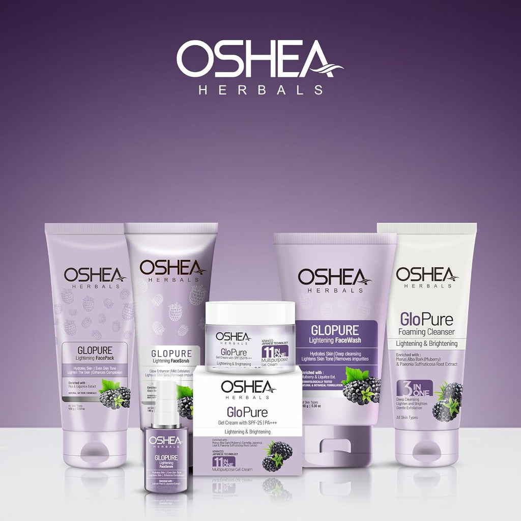 Oshea Herbals Glopure Brightening Face Serum for Men & Women | Reduces Darkspots & Pigmentations | Boosts Hydration & Natural Glow | Enriched with Lemon Peel & Liquorice Extracts | All Skin Types 30ml