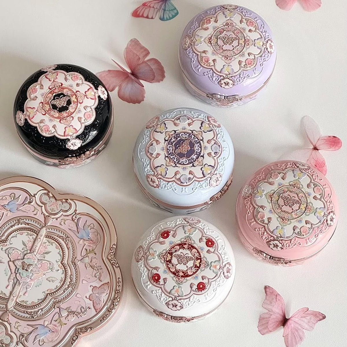 Flower Knows Butterfly Cloud Collar Rouge Box Blush Duo 01 Rouge Snow