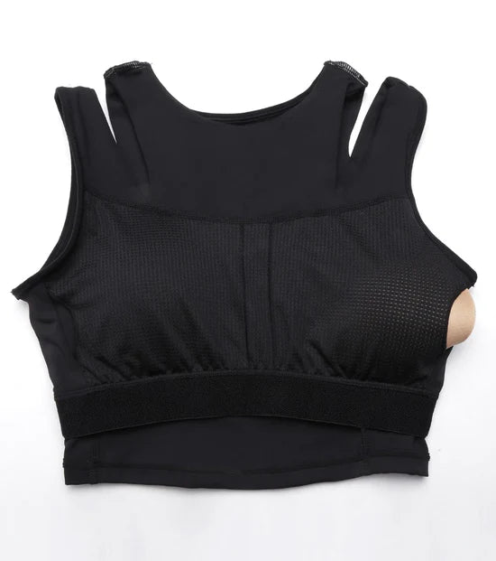 Enamor Shelf Bra Crop Vest | Crew Neck Vest With In-Built Shelf Bra Support | Hugged Fit E123