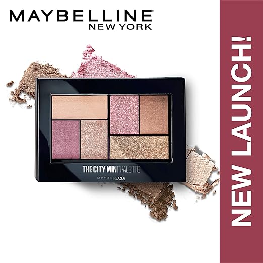 Maybelline New York Eyeshadow Palette, 6 Highly Blendable Shades, Sheer Finish, City Mini Palette, Westside Roses, 6.4g