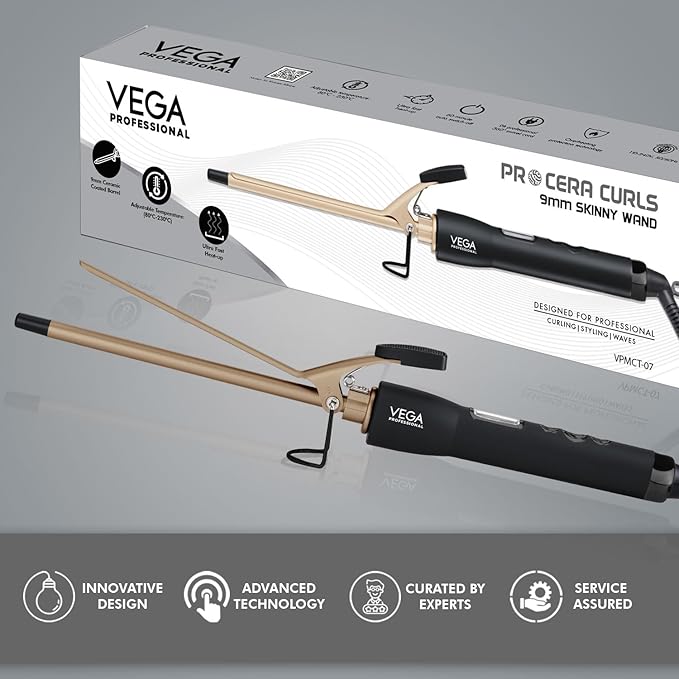 VEGA PROFESSIONAL Pro Cera Curls 9mm Skinny Wand