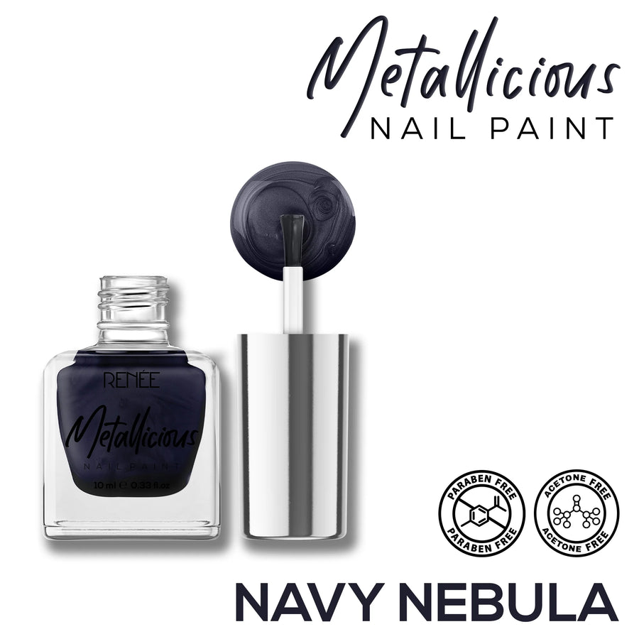 RENEE Metallicious Nail Paint 10ml Navy Nebula