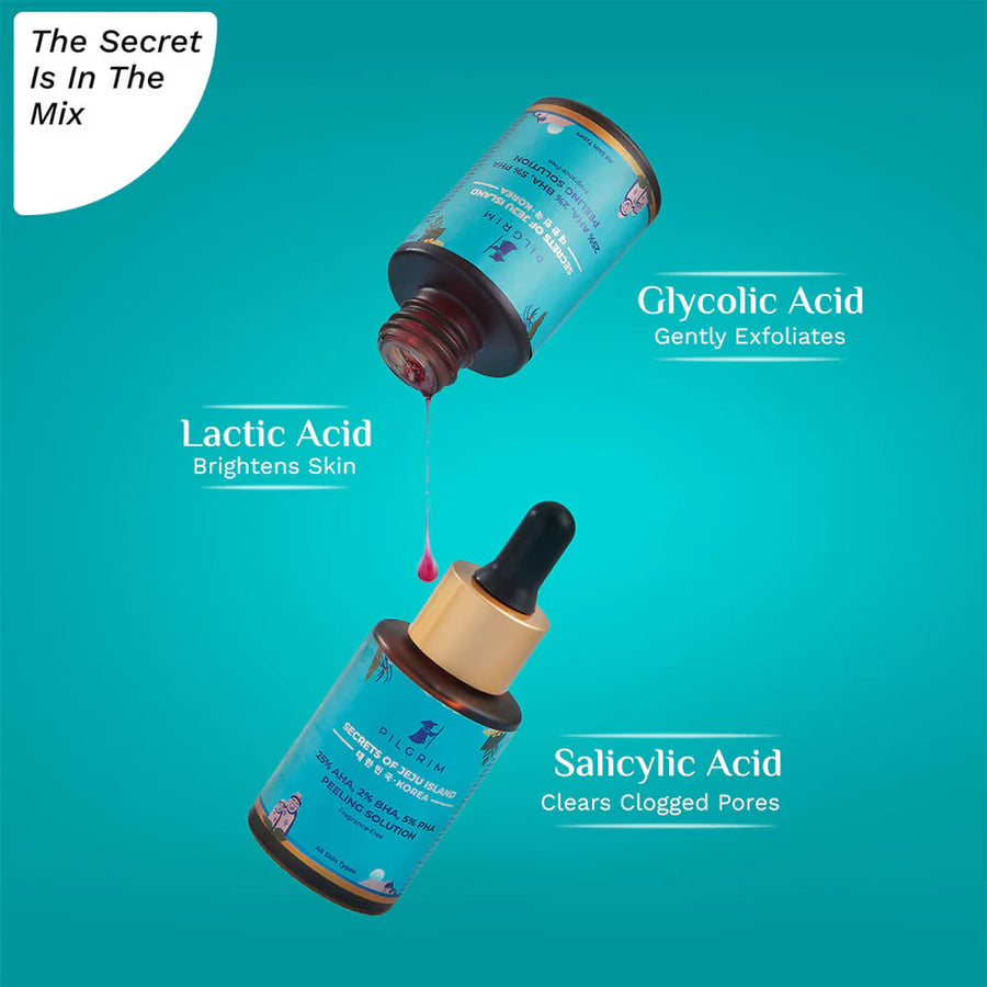 PILGRIM 25% AHA, 2% BHA, 5% PHA Peeling Solution 30ml