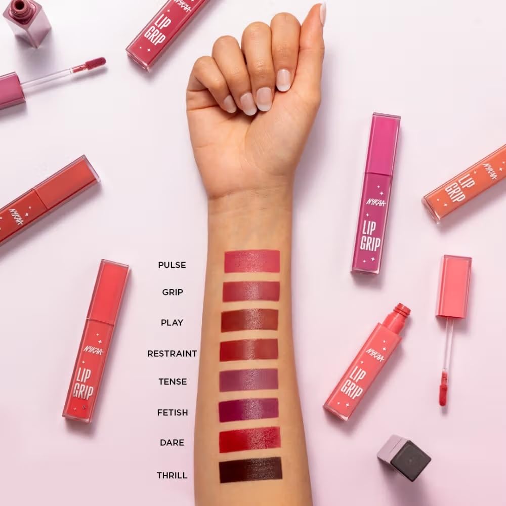 Nykaa Lip Grip No-Transfer Gloss Intense Shine Liquid Lipstick Gloss Intense Shine Liquid Lipstick 2ml