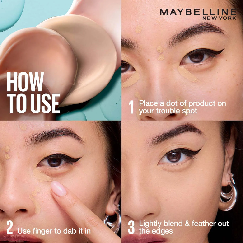 Maybelline New York Fit Me Spot Rescue Full Coverage Concealer, 24H Wear, Fades Spots, Minimizes Pimples, Clinically Tested, Non Comedogenic 15g