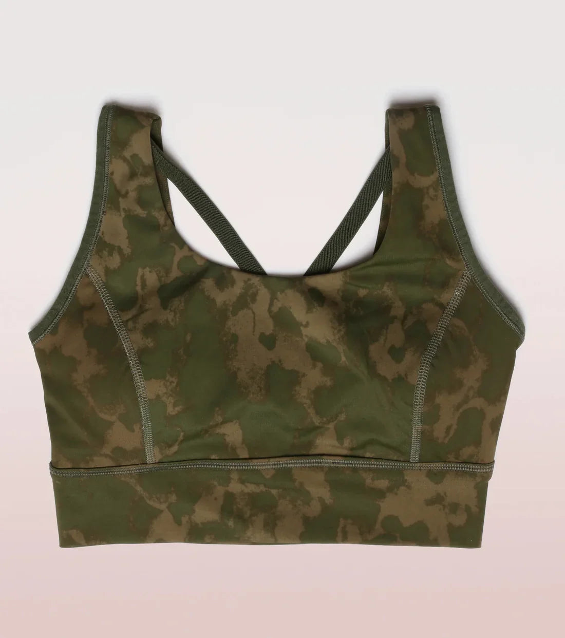 Enamor Longline Sports Bra – Printed | Scoop Neck Medium Impact Dry Fit Sports Bra | Held-in Fit E217