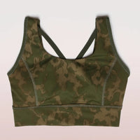 Enamor Longline Sports Bra – Printed | Scoop Neck Medium Impact Dry Fit Sports Bra | Held-in Fit E217