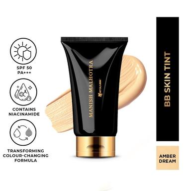 Manish Malhotra BB Skin Tint With SPF 50 PA+++| Hydrating, Light to Medium Coverage, Skin Brightening BB Cream For Dark Skin