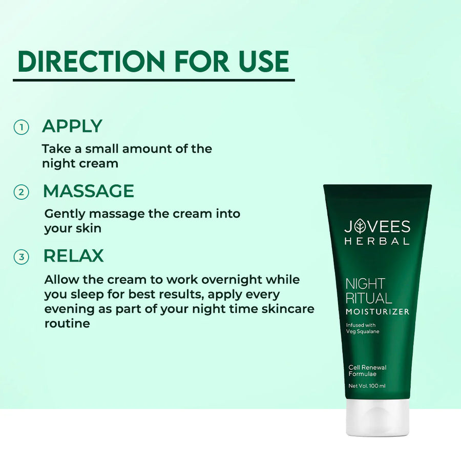 Jovees Night Ritual Moisturizer | Prevents Dark Spots | Reduces Fine Line | Skin Renewal & Rejuvenation 100ml