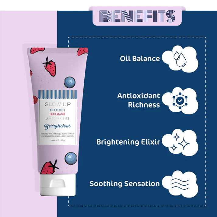 Glowup BERRYLICIOUS WILD BERRIES FACEWASH 100g