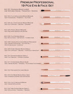 Beautilicious Brush Begin Beauty Essentials - 19 Pcs Eye & Face Set