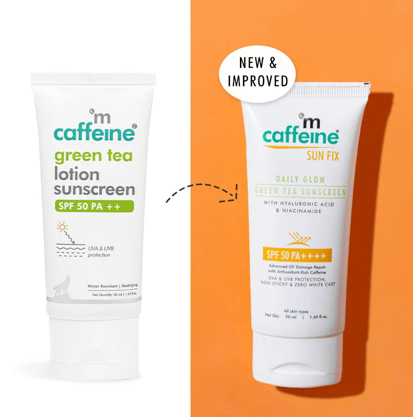 Mcaffine Daily Glow Green Tea Sunscreen SPF 50 PA++++ with Niacinamide - 50 ml