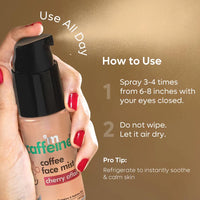 mcaffeine Cherry Affair Energizing Coffee Face Mist with Hyaluronic Acid for Instant Glow & Hydration - 50 ml